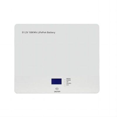 Wandmontage Lithium-ion batterij Diepe cyclus Hoog vermogen LevensduurP04 10KWH Voor huisbatterij back-up systeem