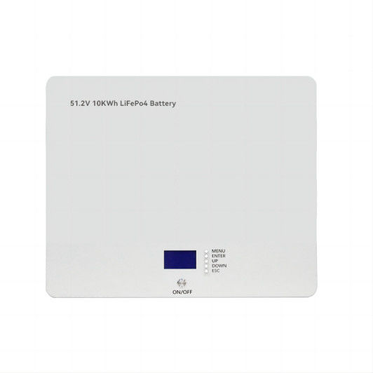 Wandmontage Lithium-ion batterij Diepe cyclus Hoog vermogen LevensduurP04 10KWH Voor huisbatterij back-up systeem