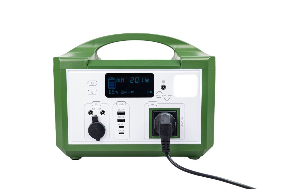 CE goedgekeurd draadloos opladen Ononderbroken draagbare zonne-energiebank met groene plastic behuizing voor UPS back-up systeem